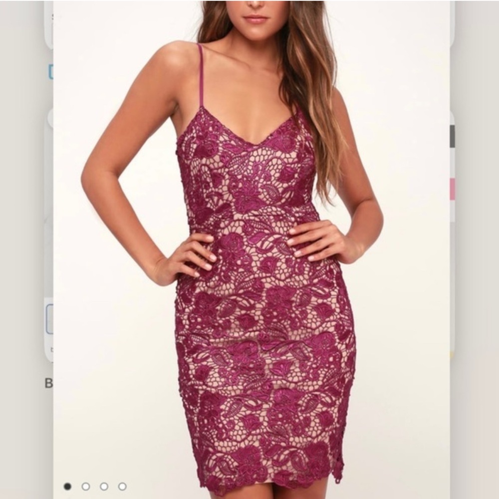 Lulus Back to You Magenta Lace Bodycon
Sleeveless Dress MEDIUM